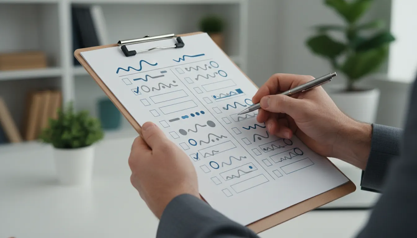 Checklist showing criteria for evaluating RSS feed quality and credibility